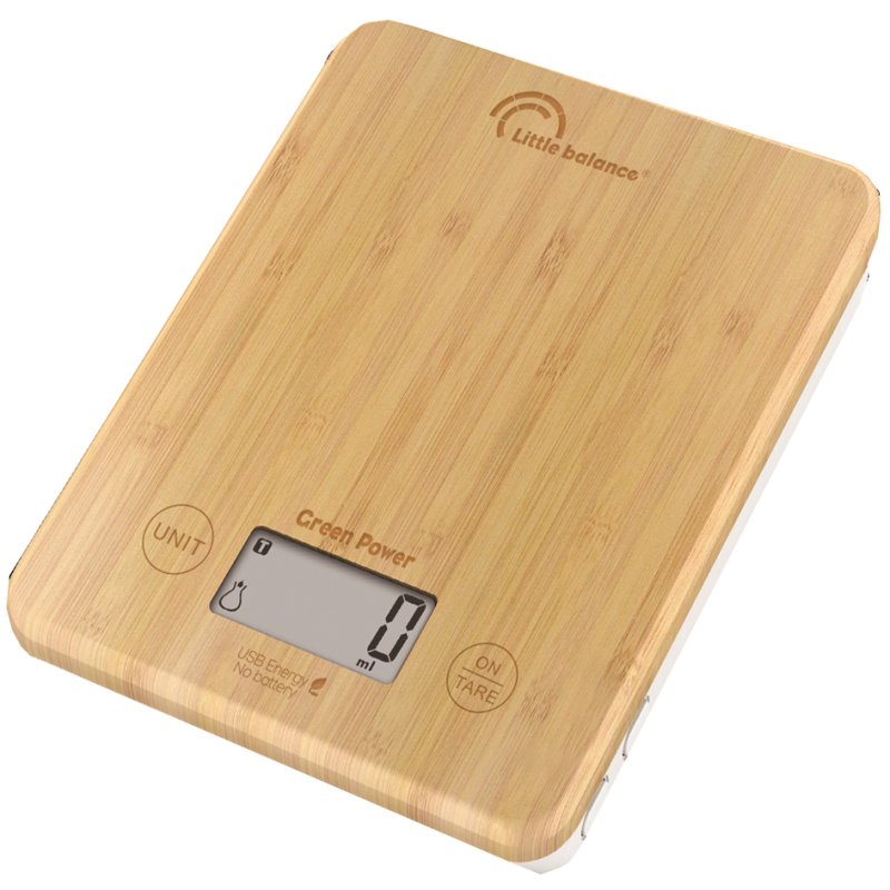 Little balance keukenweegschaal Slim Bamboe, elektronisch, bamboe, 5 kg